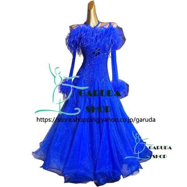 Garuda SHOP　レディース社交ダンス衣装　競技ドレス　ワルツドレス高級品　発表会用演出服パーティードレスワンピース　セミオーダー可　品番5540