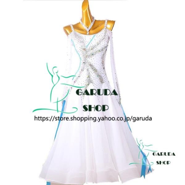 Garuda SHOP　レディース社交ダンス衣装　競技ドレス　ワルツドレス高級品　発表会用演出服パーティードレスワンピース　セミオーダー可　品番5827