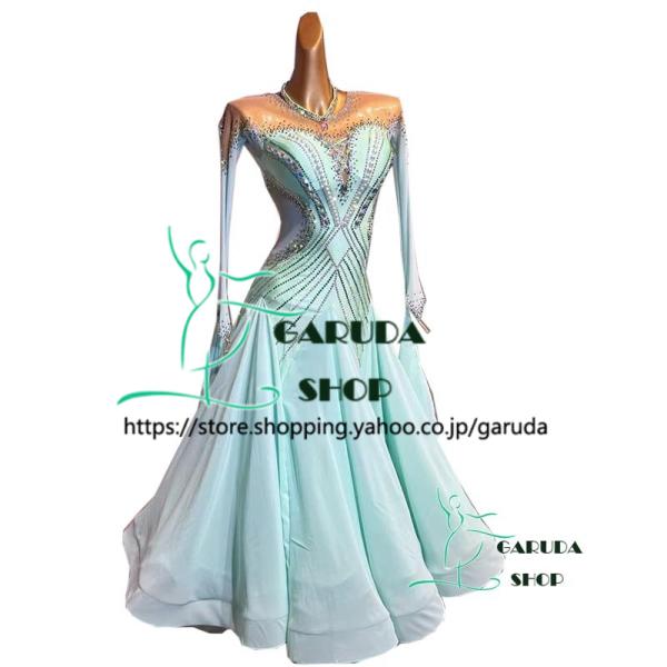 新品★ダンスドレス★スタンダード★社交ダンス★競技会★パーティー★ブラック羽 D431大きな羽飾りがゴージャスな黒×金のモダンドレス : 社交ダンス