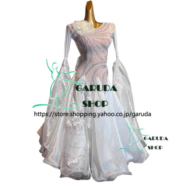 Garuda SHOP　レディース社交ダンス衣装　競技ドレス　ワルツドレス高級品　発表会用演出服パーティードレスワンピース　セミオーダー可　品番6154