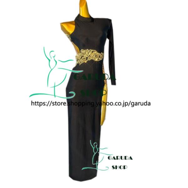 Garuda SHOP　レディース社交ダンス衣装　競技ドレス　ラテンドレス　高級品　発表会用演出服パーティードレス　サイズ調整可　品番6481