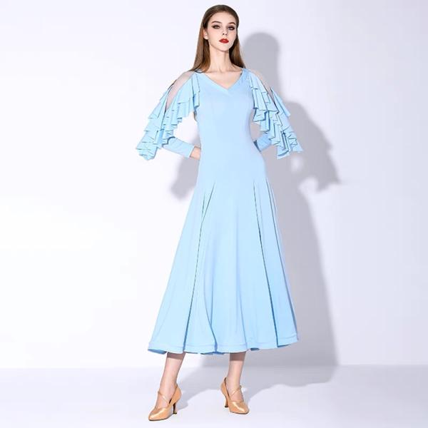 Garuda SHOP　社交ダンス衣装レディース　ダンスレッスン練習ロングワンピース　競技会試合ドレス　モダンドレス　品番6601