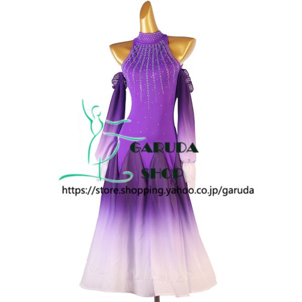 Garuda SHOP レディース社交ダンス衣装 ダンスドレス サイズ調整可能