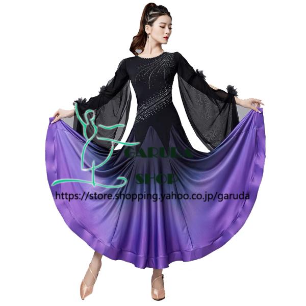 Garuda SHOP 社交ダンス衣装 レディースダンスレッスン練習ワンピース