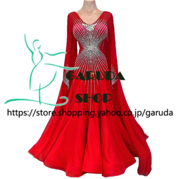 YILINFEIER 社交ダンス レースドレス 発表会 パーティ 衣装 XL Garuda SHOP レディース社交ダンス衣装 競技ドレス モダンドレス高級
