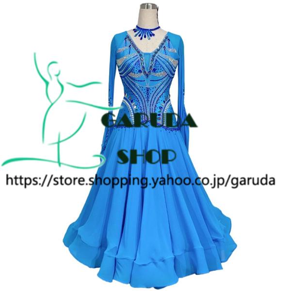 ダンスパーティーにオススメ！個性派ドレス★競技会や発表会、デモにも最適✨ Garuda SHOP レディース社交ダンス衣装 競技ドレス モダンドレス
