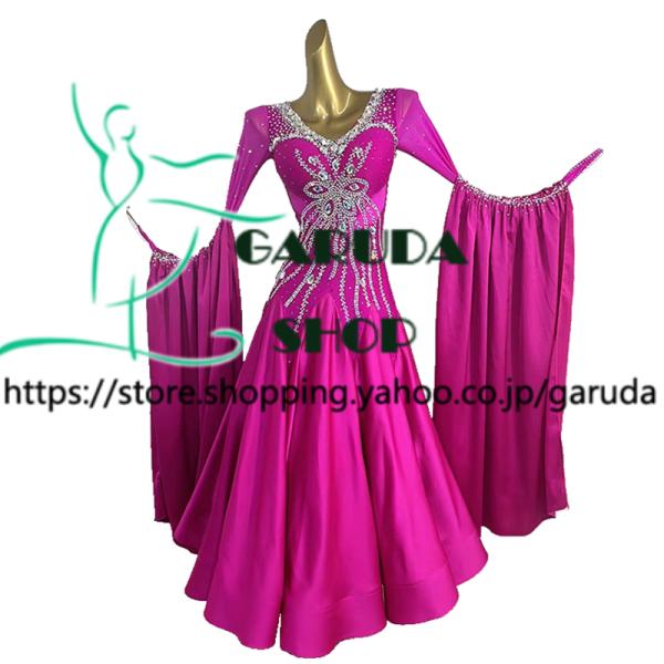 華やかスタンダードドレス♪パーティーや発表会に最適！デモや競技会にも！ Garuda SHOP レディース社交ダンス衣装 競技ドレス モダンドレス高級