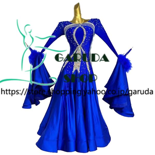Garuda SHOP　レディース社交ダンス衣装　競技ドレス　モダンドレス高級ドレス　発表会用演出服パーティードレス 高級服　セミオーダー可　品番7989