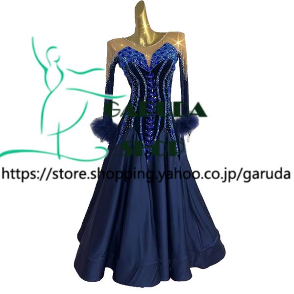 ✨豪華✨グリーン社交ダンスドレス、新品未使用モダン、スタンダード、競技会、M〜L Garuda SHOP レディース社交ダンス衣装 競技ドレス モダンドレス