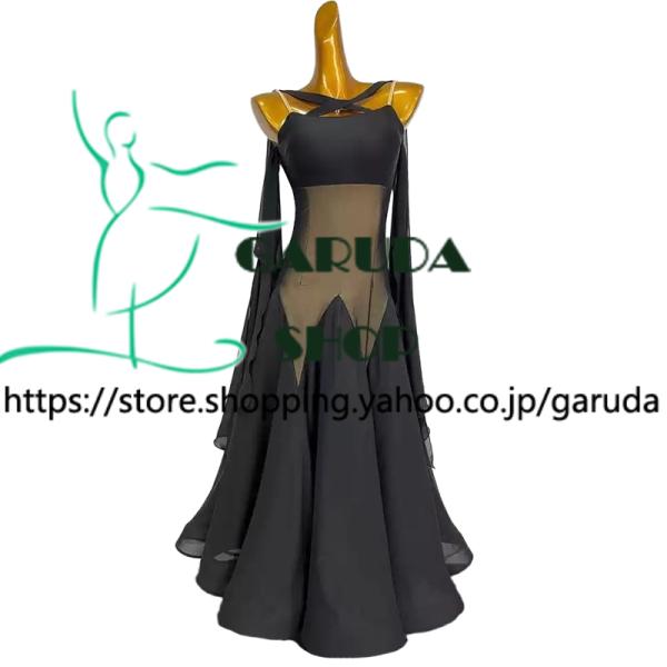 Garuda SHOP　レディース社交ダンス衣装　モダンドレス　パーティードレス　ダンス練習ドレス　大きいサイズ　スタンダードドレス　セミオーダー可　品番9223
