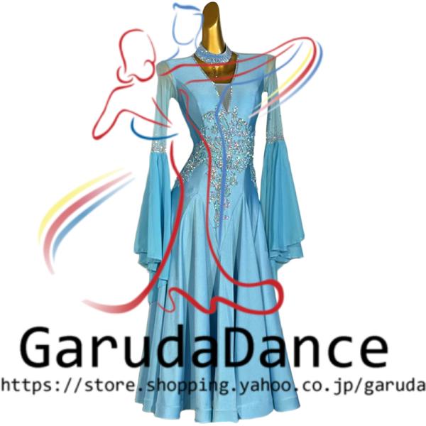 Garuda SHOP　レディース社交ダンス衣装　モダンドレス　パーティードレス　ダンス練習ドレス　大きいサイズ　スタンダードドレス　セミオーダー可　品番9658