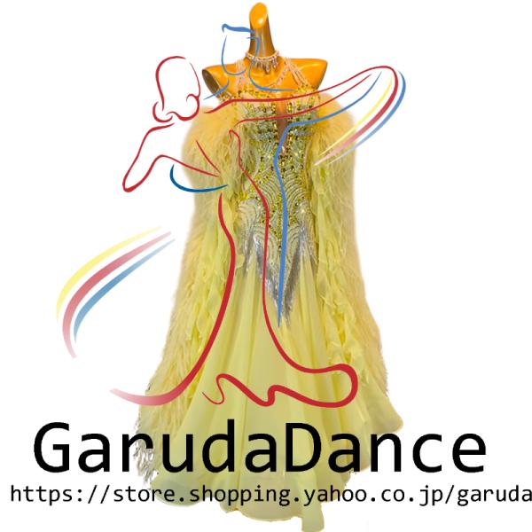 Garuda SHOP　レディース社交ダンス衣装　競技ドレスモダンドレス高級ドレス　発表会用演出服　 高級服　セミオーダー可　スタンダードドレス　品番9745