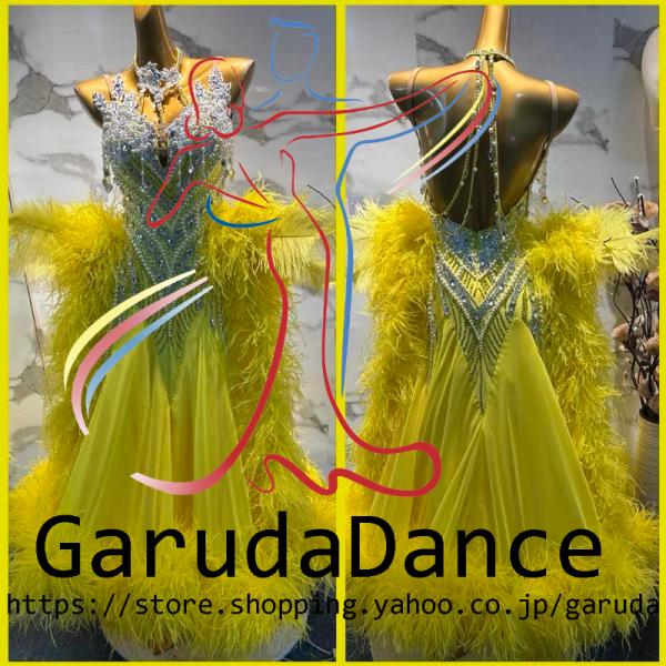 高級セミオーダー社交ダンス競技ドレス9890