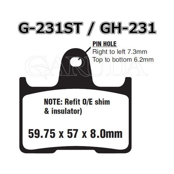 �J���T�L�FZZR1400(���A)���p || GOODRIDGE �u���[�L�E�p�b�h G231ST