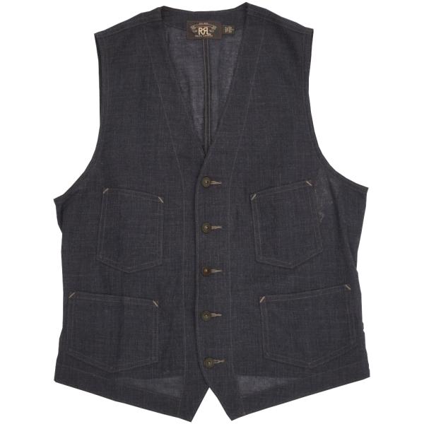RRL INDIGO VEST Sサイズ ダブルアールエル インディゴ ベスト garyu_rrlnvusvs20