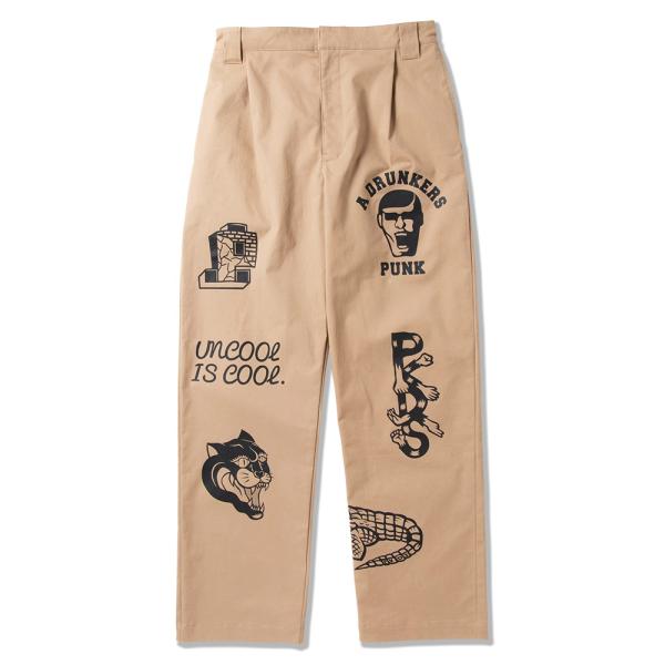 PUNK DRUNKERS（パンクドランカーズ） プリントいっぱいチノパン