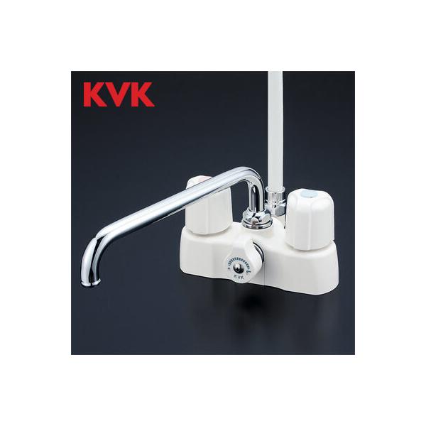 KVK KF2008 2ハンドルシャワー デッキタイプ 浴室水栓 220mmパイプ付き 可変ピッチ式 取付ピッチ 100mm 120mm対応