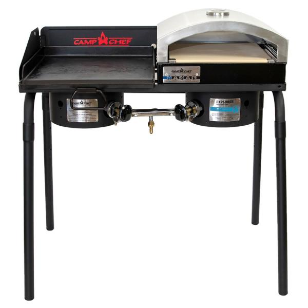 EXPLORER本体に、グリドルとピザオーブンをプラスしたお得なセットです。鉄板での料理をしながら、ピザが焼けます。ご自宅やキャンプでも素敵なBBQをお楽しみください。セット内容：・EXPLORER 2バーナーBBQグリル EX60LW(J...