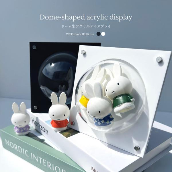 ドーム型 2Way ディスプレイ ディスプレイケース フレーム ドーム 透明 ブラック ホワイト 1個 2個セット プレセント 推し 円型 丸型 収納 壁掛け インテリア