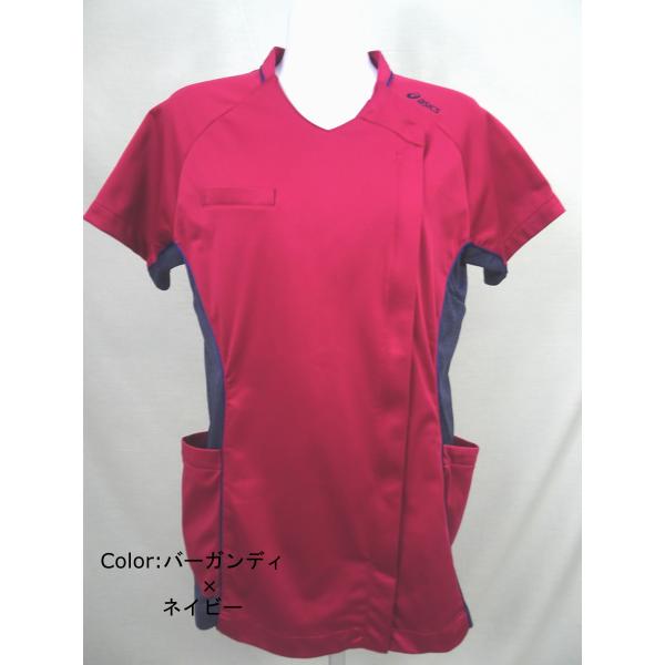 ●メーカー：住商モンブラン(asics)　●品番：CHM356-89●商品名：レディススクラブ【中古】●カラー： バーガンディ×グレー●サイズ：  ・S(着丈:68 バスト:94 裄丈:38)・M(着丈:69 バスト:98 裄丈:40)・L...