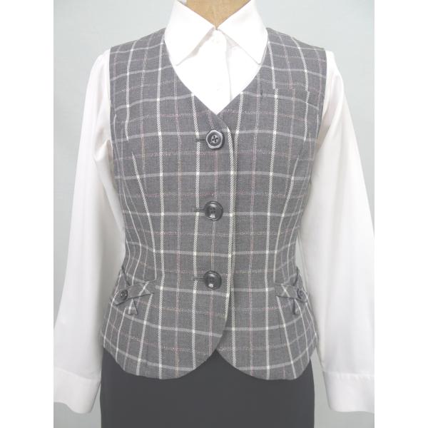 ●メーカー：FOLK●品番：FV35808-5●商品名：事務服ベスト●カラー：グレー●サイズ：・7号(着丈:47 肩幅:33 胸囲:81)・9号(着丈:48 肩幅:33 胸囲:86)・11号(着丈:49 肩幅:35 胸囲:90)・13号(着...