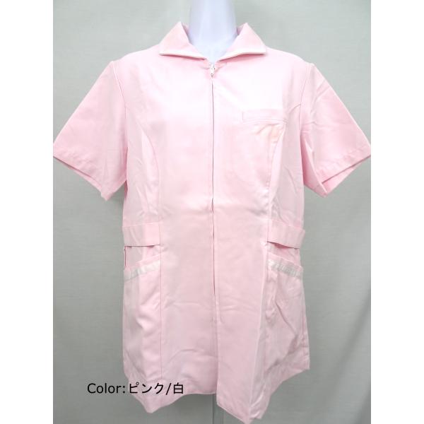 ●メーカー：住商モンブラン●品番：73-1982●商品名：ナースジャケット【中古】●カラー：ピンク/白●サイズ： ・M(着丈:69 バスト:98 肩幅:39 袖丈:22)・L(着丈:70 バスト:102 肩幅:40 袖丈:23)・LL(着丈...