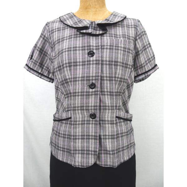 ●メーカー：FOLK●品番：FB71164-9●商品名：事務服オーバーブラウス【中古】●カラー：ブラック●サイズ：・7号(着丈:52 胸囲:91 肩幅:37 袖丈:20)・9号(着丈:53 胸囲:95 肩幅:38 袖丈:21)・11号(着丈...