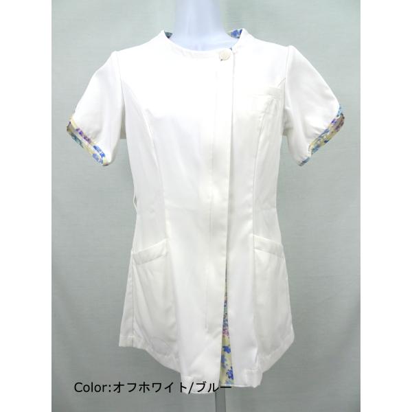 ●メーカー：住商モンブラン●品番：LW802-13●商品名：ナースジャケット【中古】●カラー：オフホワイト/ブルー●サイズ：・S(着丈:71 バスト:93 肩幅:37 袖丈:20)・M(着丈:72 バスト:97 肩幅:38 袖丈:20)●素...