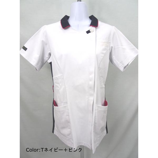 ●メーカー：ナガイレーベン●品番：LX-4067●商品名：女子チュニック【中古】●カラー：Tネイビー＋ピンク●サイズ： ・S(着丈:66 肩幅:37 胸囲:90 袖丈:20)・M(着丈:68 肩幅:38 胸囲:94 袖丈:21)・L(着丈:...