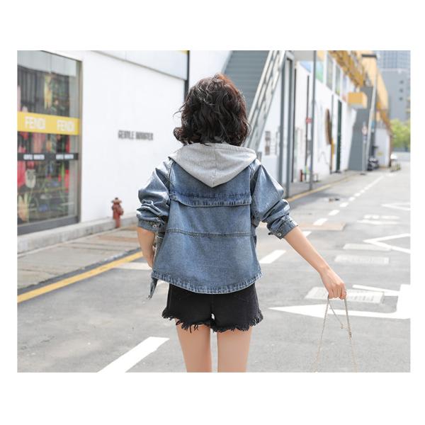 デニムジャケット レディース Gジャン ヴィンテージ フード付き 春 秋 冬 アウター カジュアルコーデ 暖かい ビンテージ 大人 可愛い きれい目 Hk278 Gayastore 通販 Yahoo ショッピング