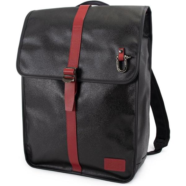 森野帆布 スリムリュック L レッド×ブラック メンズ 通勤リュック