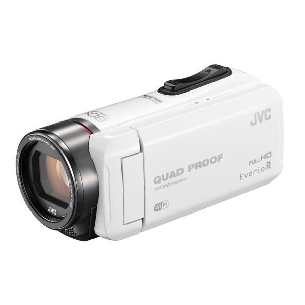 JVC ビデオカメラ Everio R 防水5m 防塵仕様 Wi-Fi対応 内蔵メモリー64GB ホワイト GZ-RX600-W