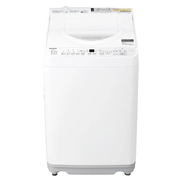 他サイト： SHARP シャープ ES-TX6J 全自動洗濯乾燥機 6.5kg 穴なし槽 縦型 シルバー系 コンパクト設計の商品画像