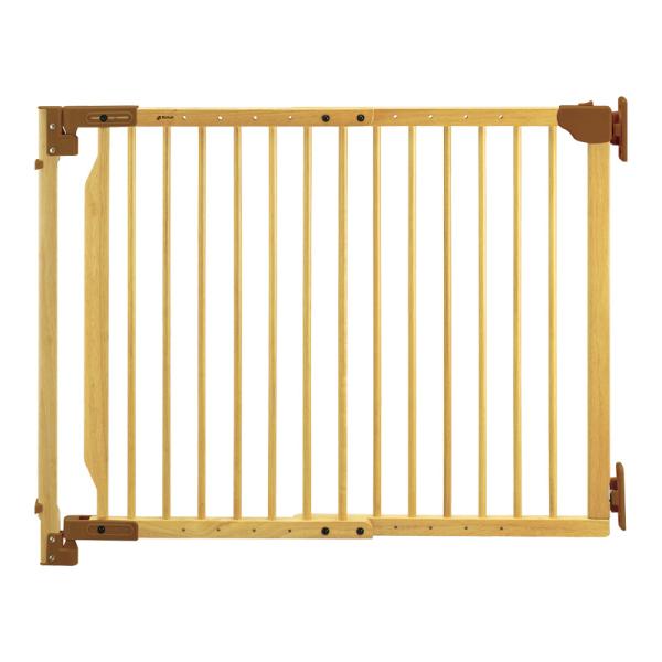 【商品の特徴】あたたかみのある木製タイプで、インテリアにも調和します。手がふさがった状態での出入りラクラク狭い間口（最小74cm）にも取り付けOK対象月齢/新生児〜24カ月頃取り付け幅：74〜114(cm)ネジ固定タイプ【商品の仕様】取り付...