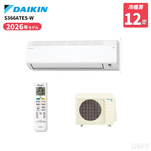 Daikin ダイキン Eシリーズ 壁掛形エアコン S366ATES-W  おもに12畳用