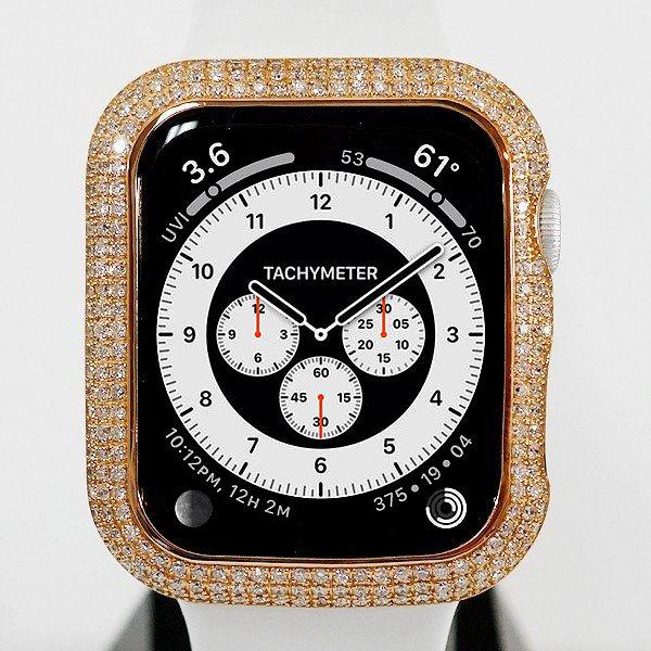 アップルウォッチ シリーズ6 カバー アップルウォッチカスタム ピンクゴールド x ダイヤモンド Apple Watch 6 44mm用  G-BALLER正規品