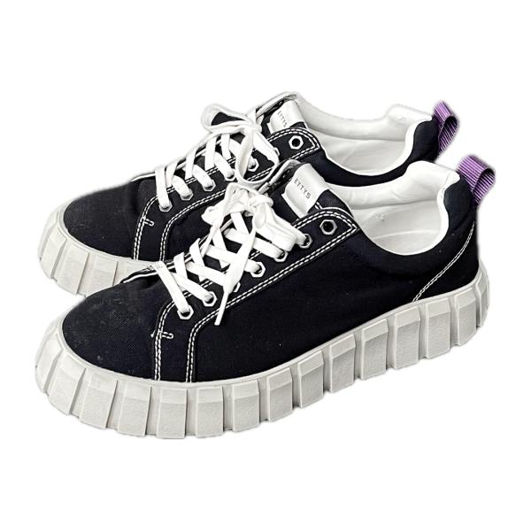 Eytys エイティーズ エイティス Odessa Canvas Sneakers メンズ スニーカー 約28cm 黒　ブラック 厚底スニーカー ローカット 白 ホワイト