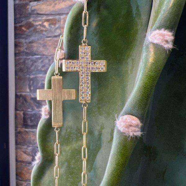 G-BALLER/ジーボーラー】K18 アンクレット クロス ダイヤモンド メンズ