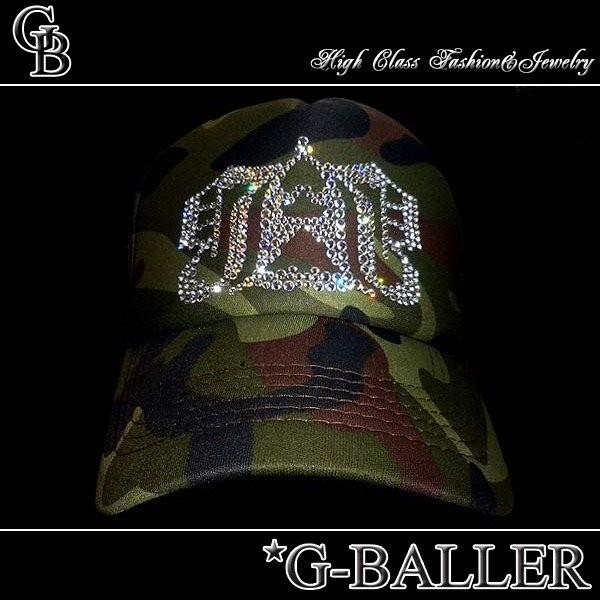 G-BALLER / ジーボーラー】ラインストーン キャップ 迷彩 メッシュ CAP
