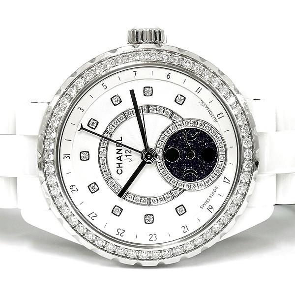 CHANEL シャネル J12 ファーズ ドゥ リュヌ ムーンフェイズ 純正ダイヤモンド ホワイトセラミック 白 H3405