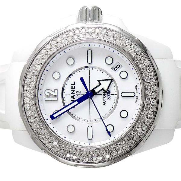 CHANEL シャネル J12 マリーン 38mm ダイヤベゼル 白セラミック ラバーベルト