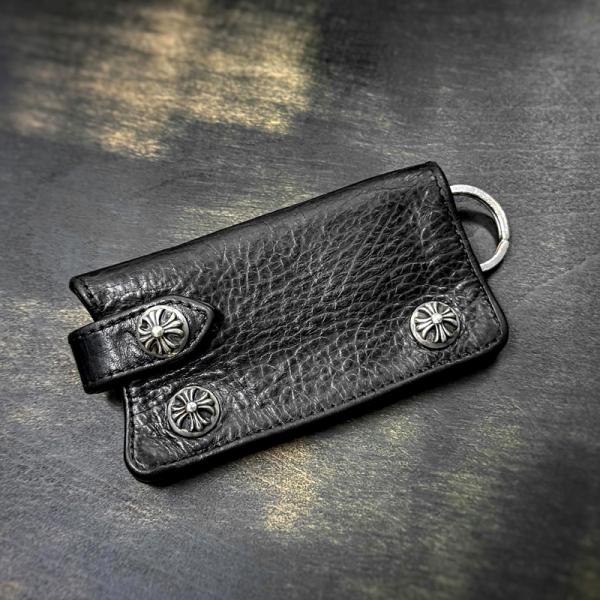 CHROME HEARTS（クロムハーツ） レザーキーケース 黒 ブラック クロス