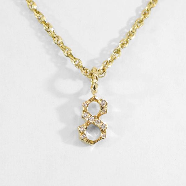 SJX DIAMOND NUMBER CHARM 「8」 K18 YG 6ZC0118 ダイヤペンダント ネックレストップ ナンバー 数字  ゴールドジュエリー メンズ レディース