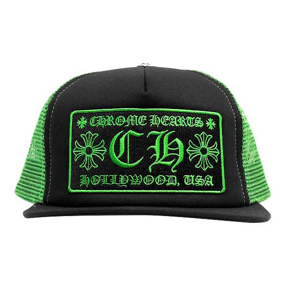 【激レア/新品】 CHROME HEARTS クロムハーツ キャップ CHラベル 黒 緑 トラッカーキャップ 新作 CAP ブラック グリーン  スナップバック