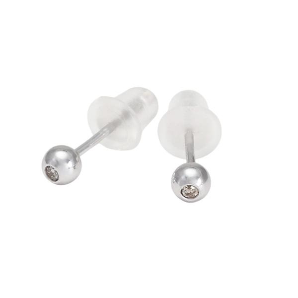 K18ホワイトゴールド ダイヤモンド ピアス : ジェムキャッスルゆきざき