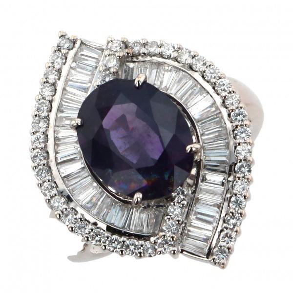 K18ホワイトゴールド サファイア ダイヤモンド リング : ジェム