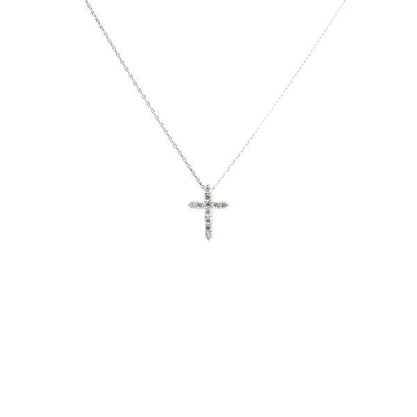 PT900 PT850 ダイヤモンド クロス ネックレス : ジェム