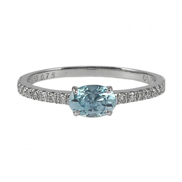 Pt950 ブルージルコン ダイヤモンド リング 指輪 ジュエリー レディース 送料無料】Pt950 プラチナ ブルージルコン メレダイヤモンド