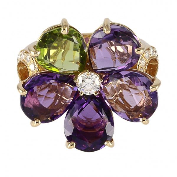 BVLGARI ブルガリ フラワーコントレール リング K18YG イエロー  