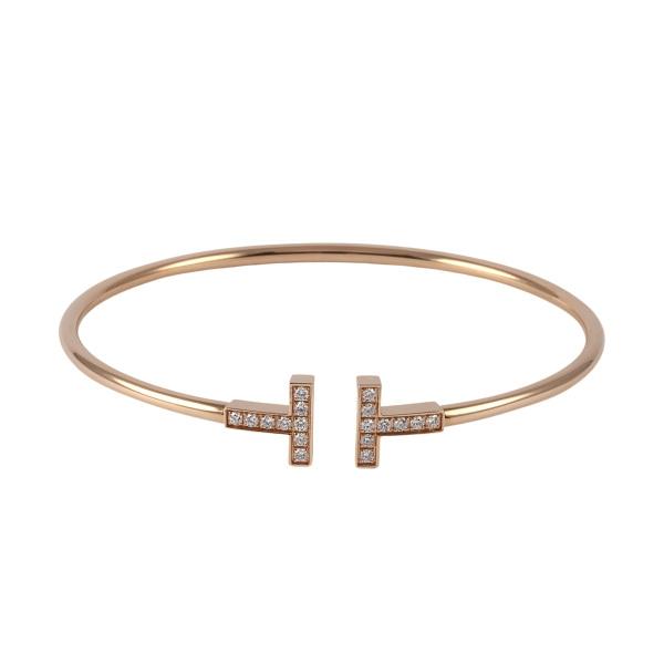 TIFFANY&Co. ティファニー T ワイヤー ブレスレット K18ピンクゴールド 